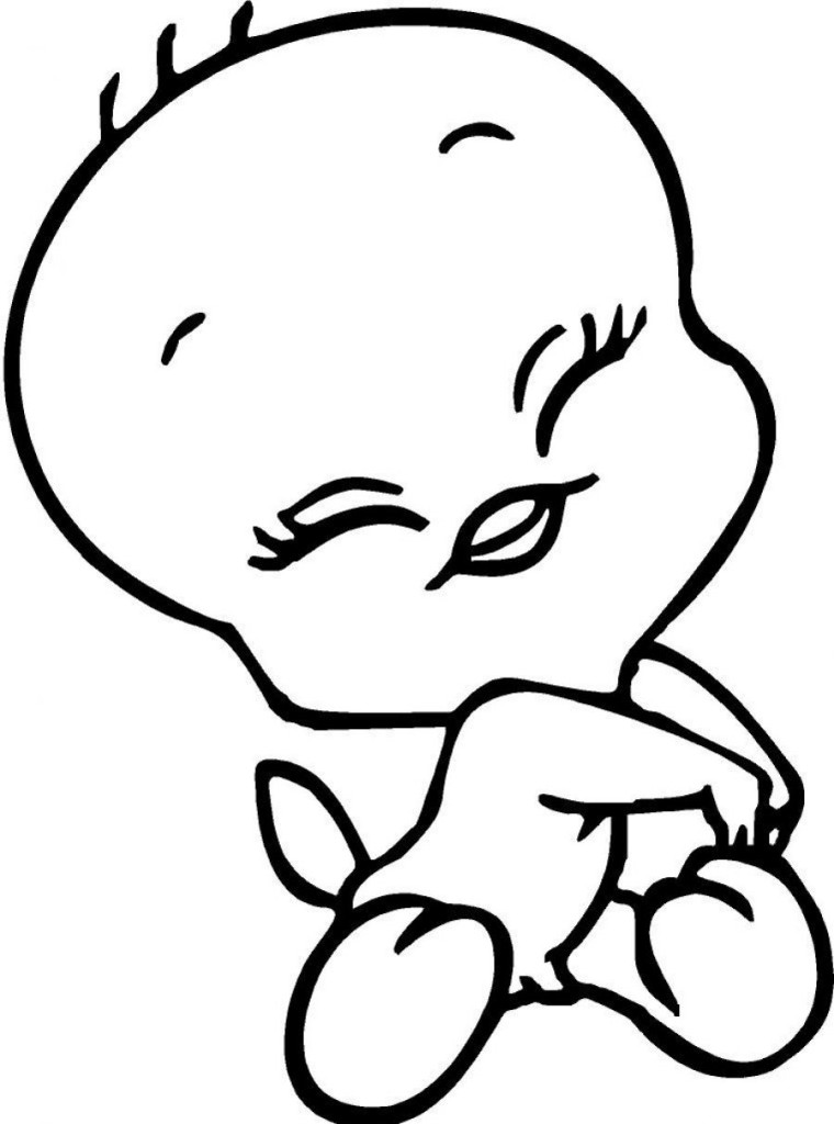 760x1024 Clip Art Bird Easy Easier Baby Tweety Coloring Pages Decoloring