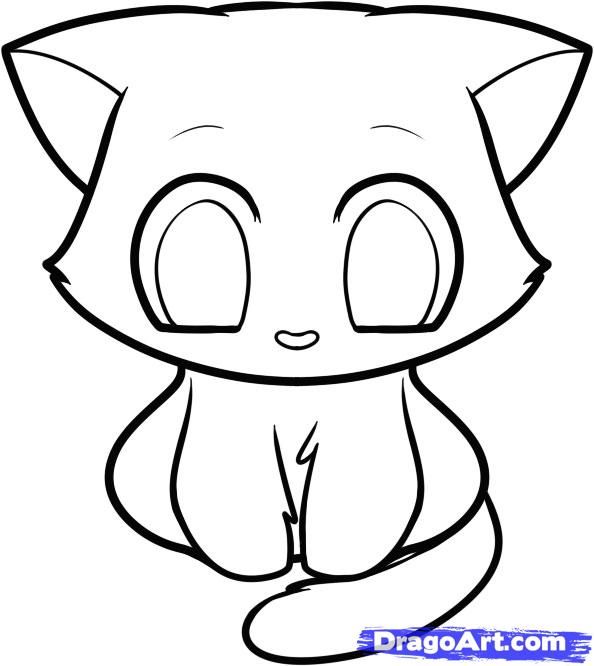 Easy Cat Coloring Pages