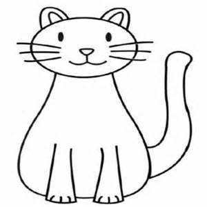 300x300 Easy Cat Coloring Pages