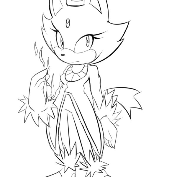 600x600 Blaze The Cat Coloring Pages Coloring Page