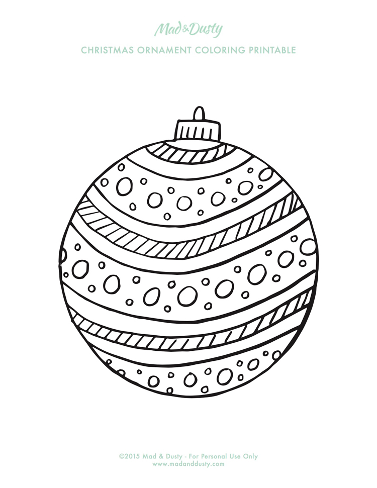 750x971 Christmas Ornament Coloring Pages Mad Amp Dusty