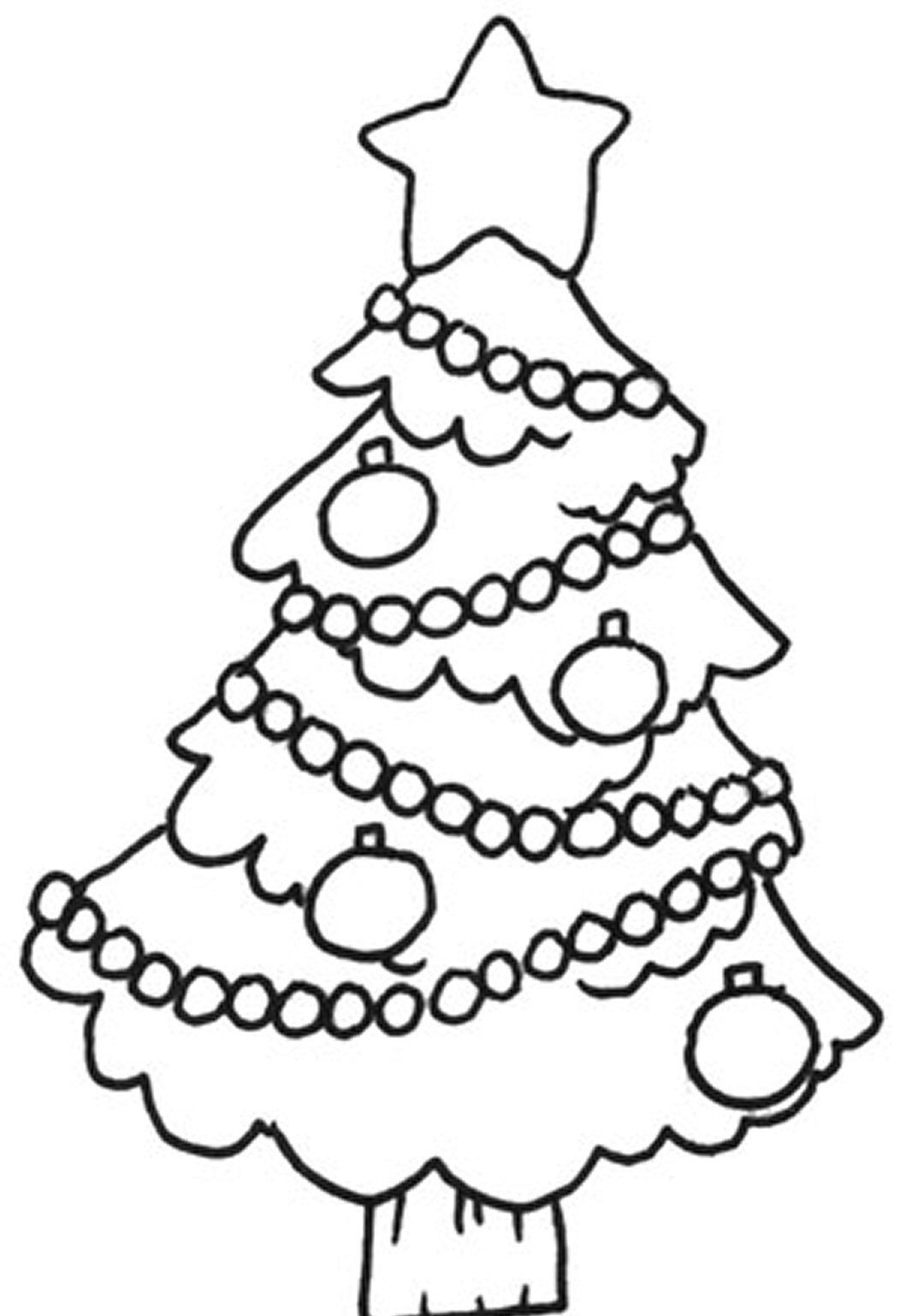 1052x1538 Easy Christmas Tree Coloring Pages