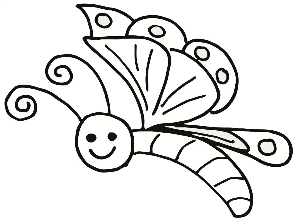 1024x768 Easy Butterfly Coloring Pages For Preschool