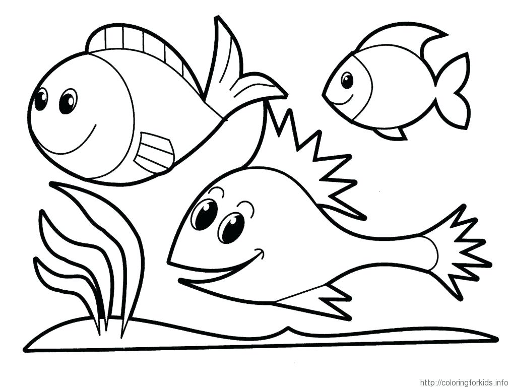 1008x768 Easy Coloring Pages For Preschoolers Or Of Fish Page Preschool 42