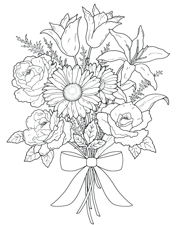 564x720 Elegant Easy Adult Coloring Pages Or Flower Coloring Best Adult