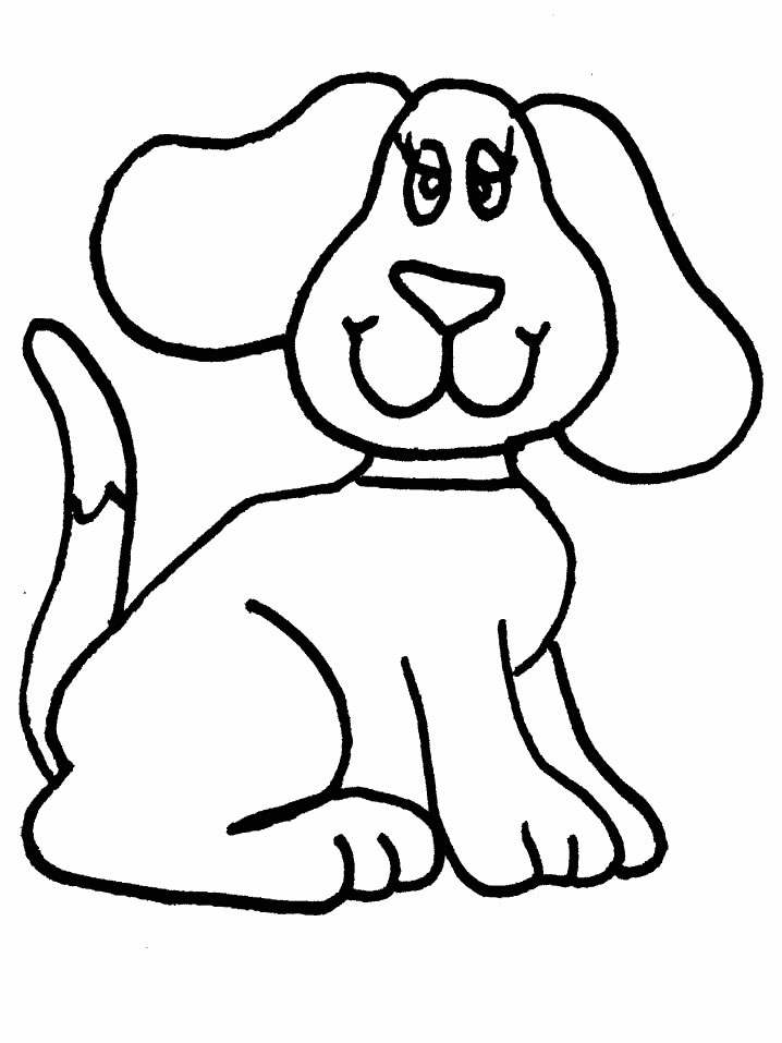 718x957 Simple Dog Coloring Page