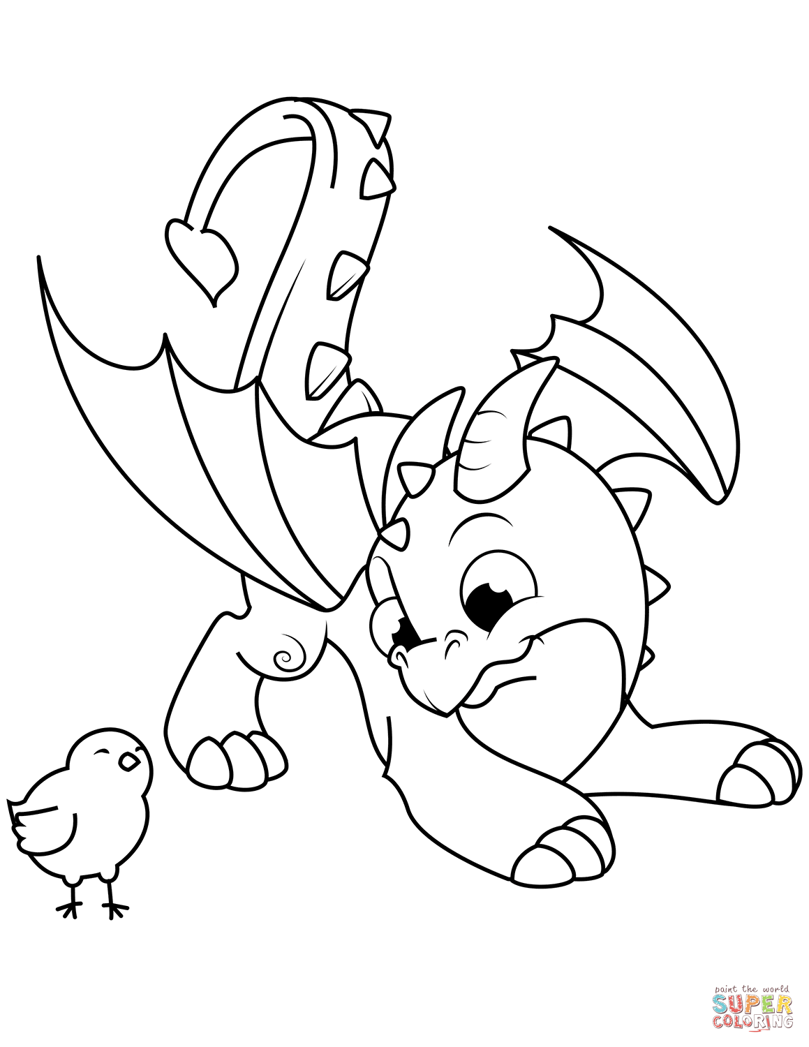 Easy Dragon Coloring Pages