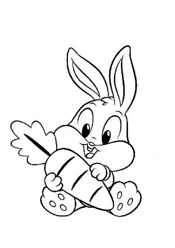 Easy Easter Bunny Coloring Pages