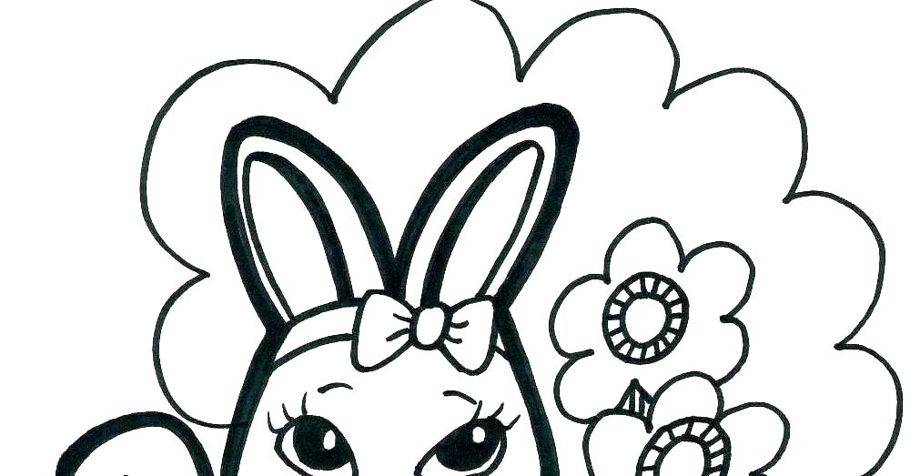 1000x523 Bunny Coloring Page Simple Easter Bunny Coloring Book Pages Bunny