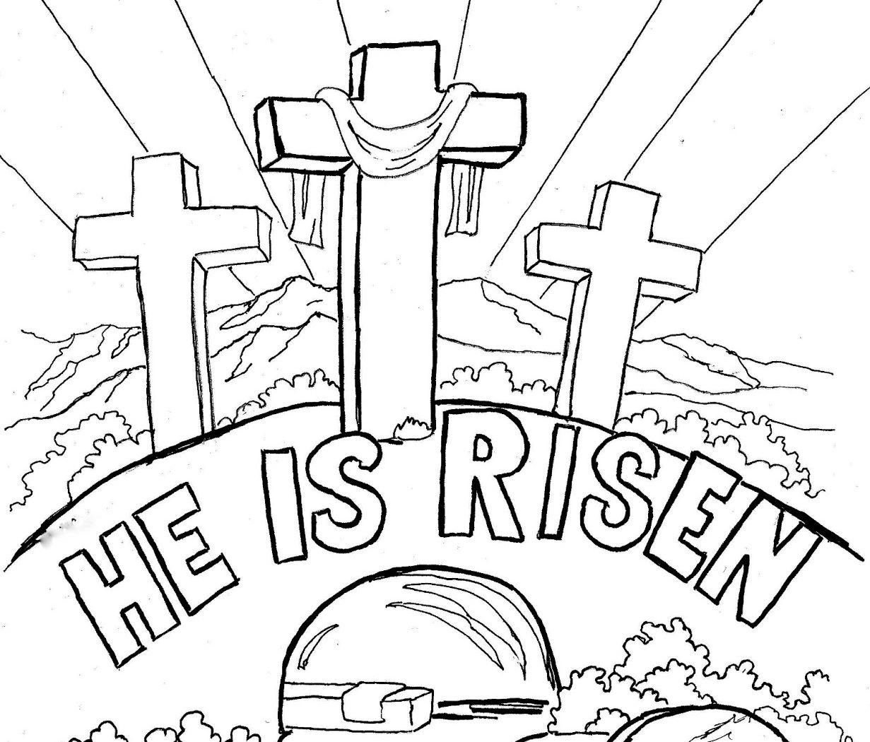 1231x1050 Easter Coloring Pages Jesus Is Alive Easy Religious Pdf Bible