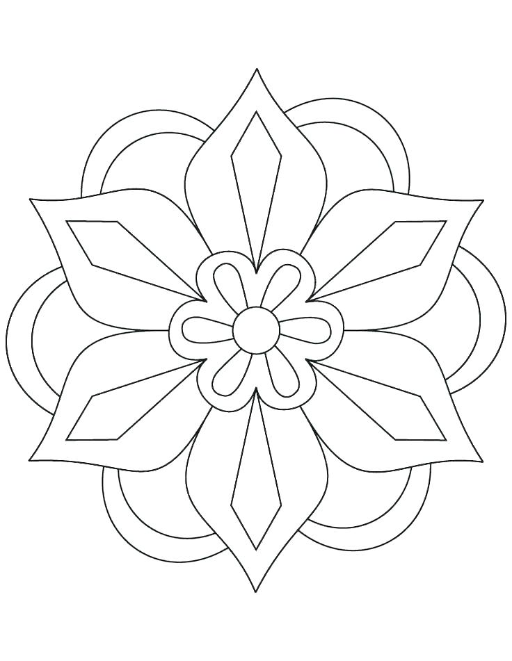 736x951 Easy Flower Coloring Pages Easy Flower Coloring Pages Floral