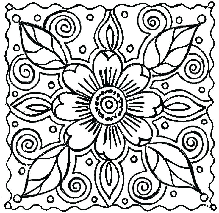 736x714 Easy Flower Coloring Pages Pattern Coloring Sheets Flower Coloring