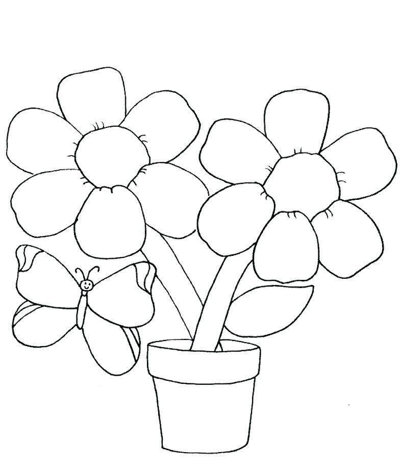 790x922 Picture Flower W Color Printable Coloring Easy Flower Coloring