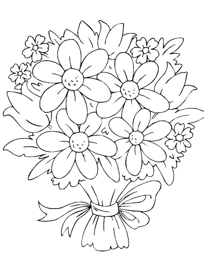687x881 Flower Coloring Pages Easy