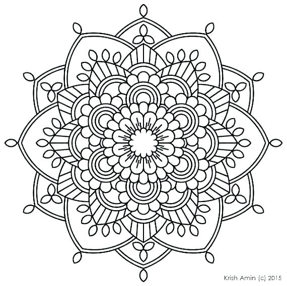 570x569 Easy Flower Mandala Coloring Pages Lotus Flower Mandala Coloring
