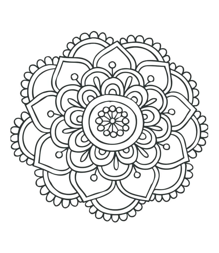 736x849 Easy Henna Coloring Pages