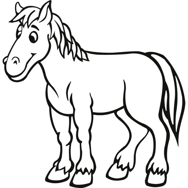 650x650 Horse Coloring Pages Simple Horse Coloring Pages Horse Easy Horse