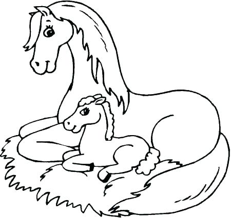 450x426 Coloring Pages Horses Printable Coloring Page Of Horse Simple