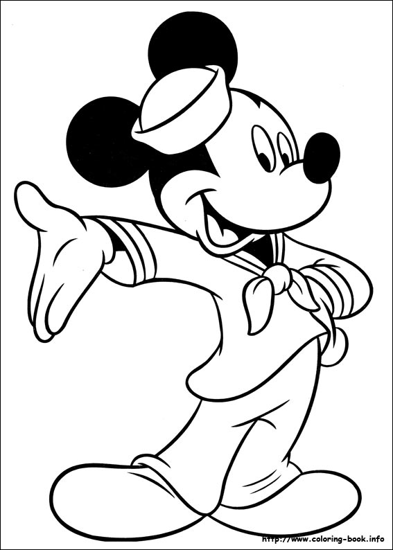 567x794 Mickey Mouse Sailor Coloring Picture
