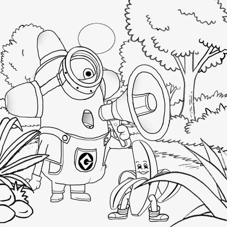 Easy Minion Coloring Pages