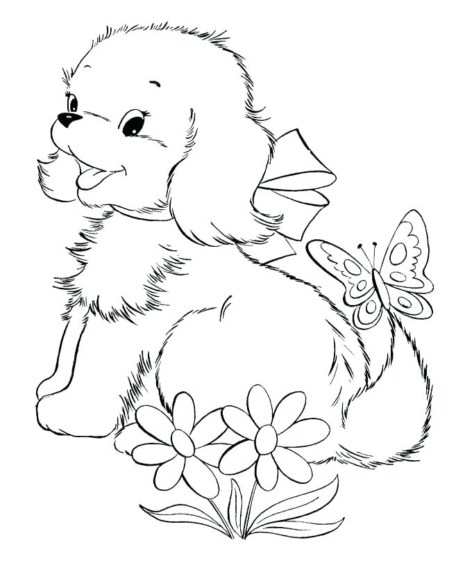 Easy Puppy Coloring Pages
