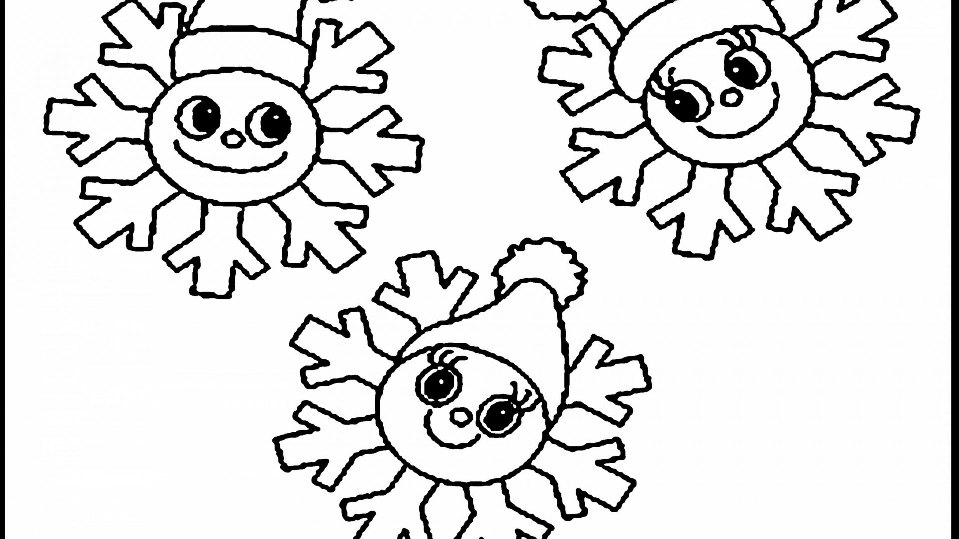 1920x1080 Snowflakes Coloring Pages Simple For Kids Unique Snowflake Free