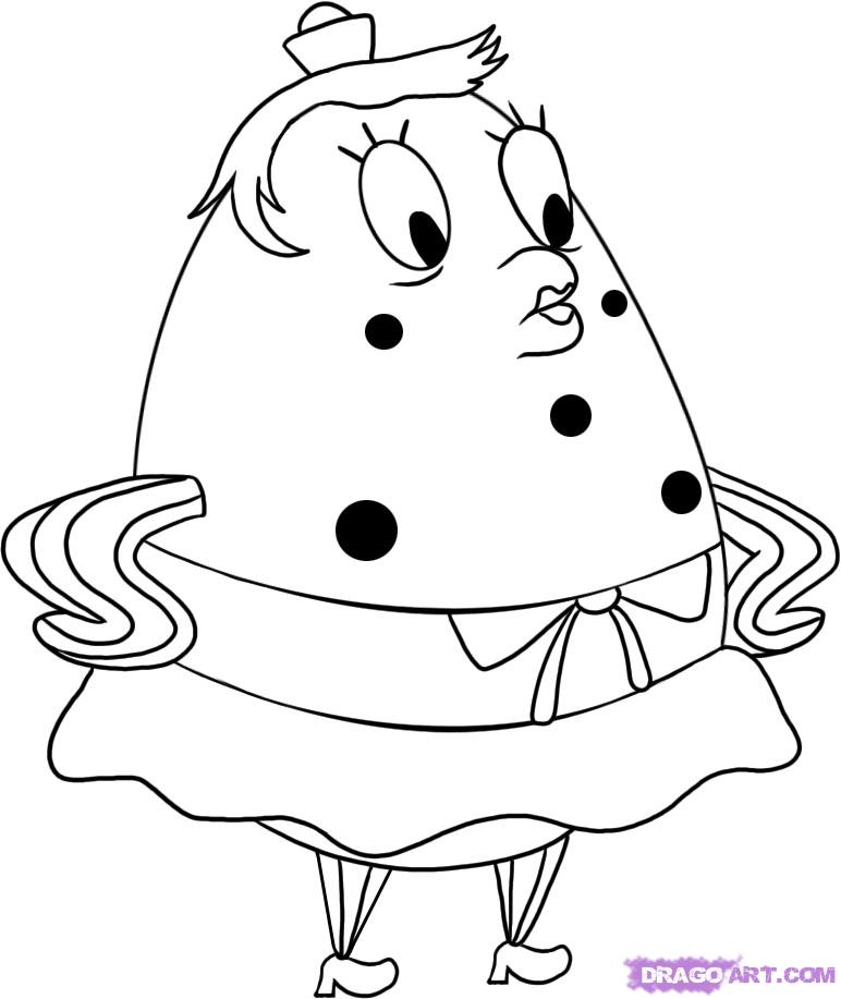 772x917 Spongbob Coloring Spongebob Character Drawings With Coor