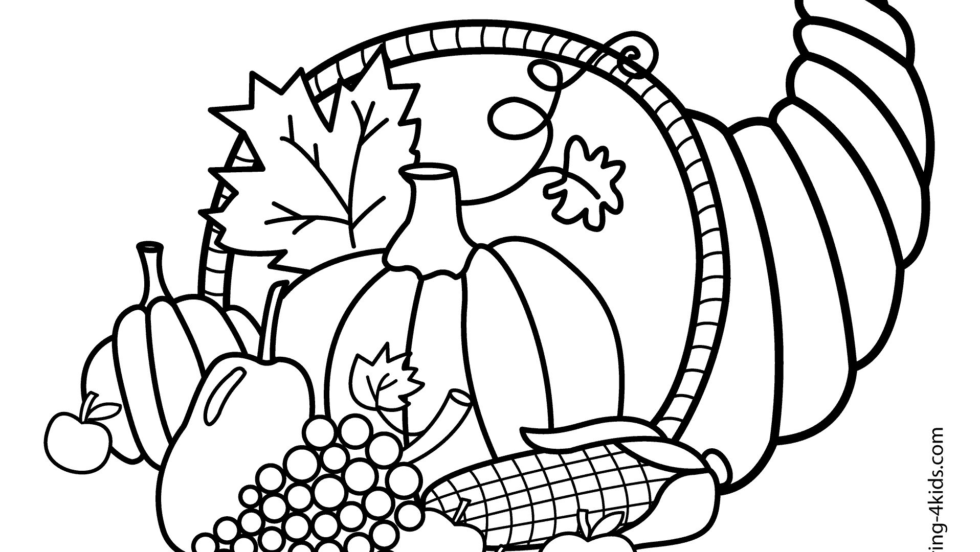 Easy Thanksgiving Coloring Pages