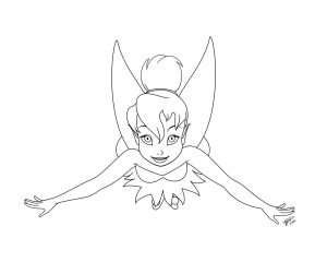 300x240 Simple And Easy Tinkerbell Coloring Pages