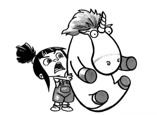 530x389 Agnes And Unicorn Despicable Me Easy Coloring Pages