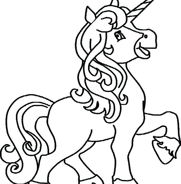 590x600 Unicorn Pictures Printable Easy Unicorn Coloring Page Intended