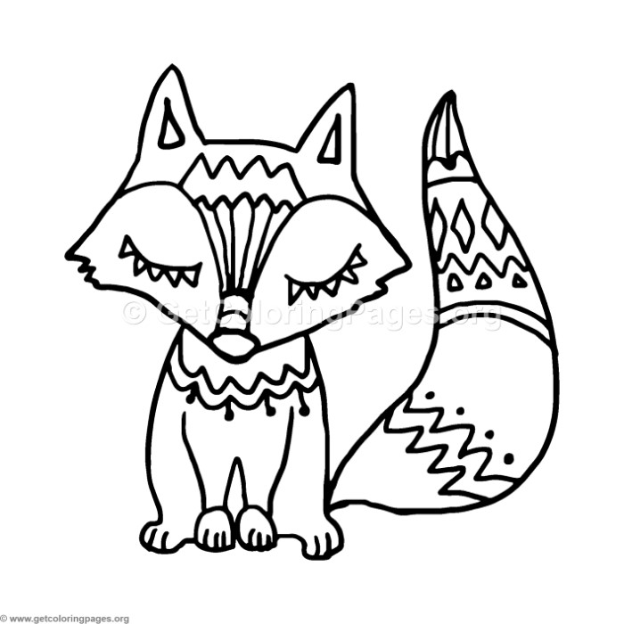 700x700 Fox Zentangle Coloring Pages