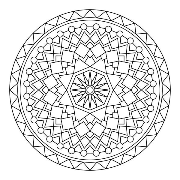 600x600 Free Printable Mandala Coloring Pages By Kristin.small Line