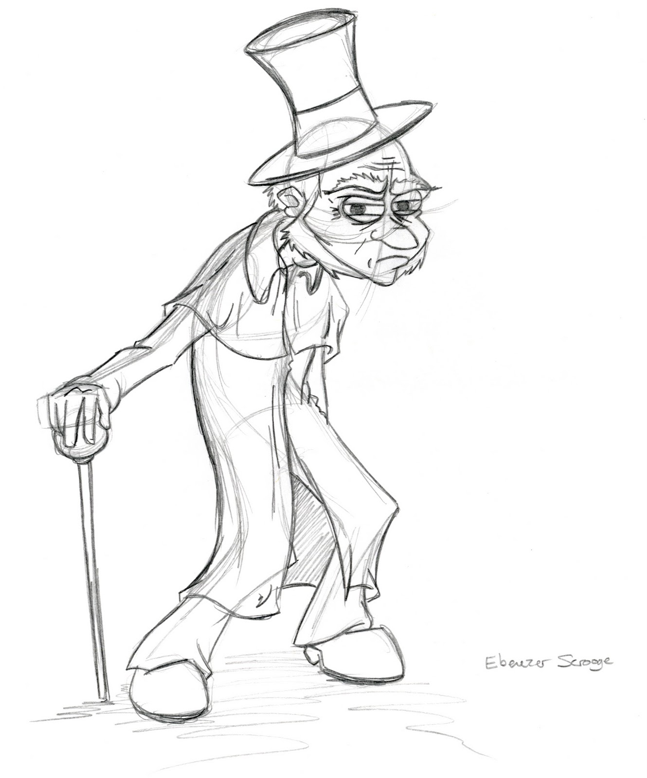 1330x1600 Ebenezer Scrooge Drawing Easy