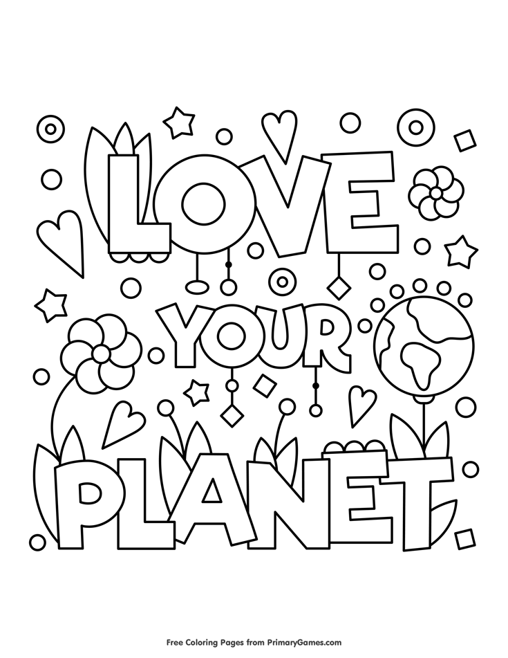 735x951 Earth Day Coloring Pages Ebook Love Your Planet Ecology, Free