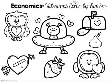 350x263 Economics Color By Number Activity (Valentine's Day Edition) By