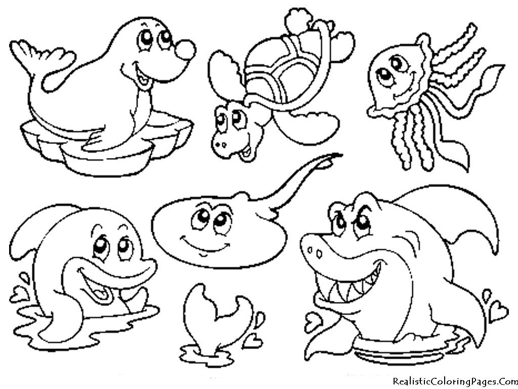 1024x768 Ocean Animals Coloring Pages For Kids Fathoms Below