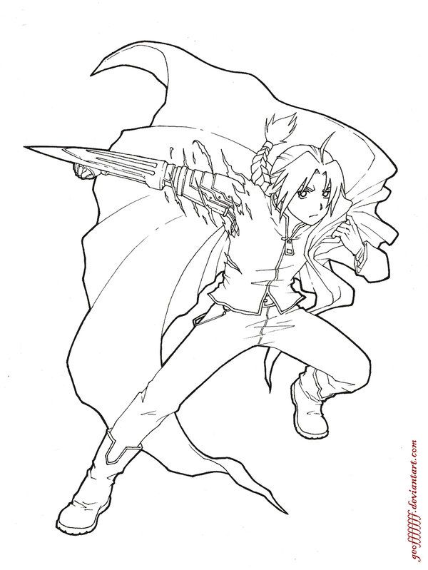 600x799 Edward Elric By Geofffffff Lineart Fullmetal Alchemist