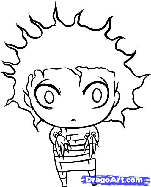508x631 Edward Scissorhands Drawing Easy