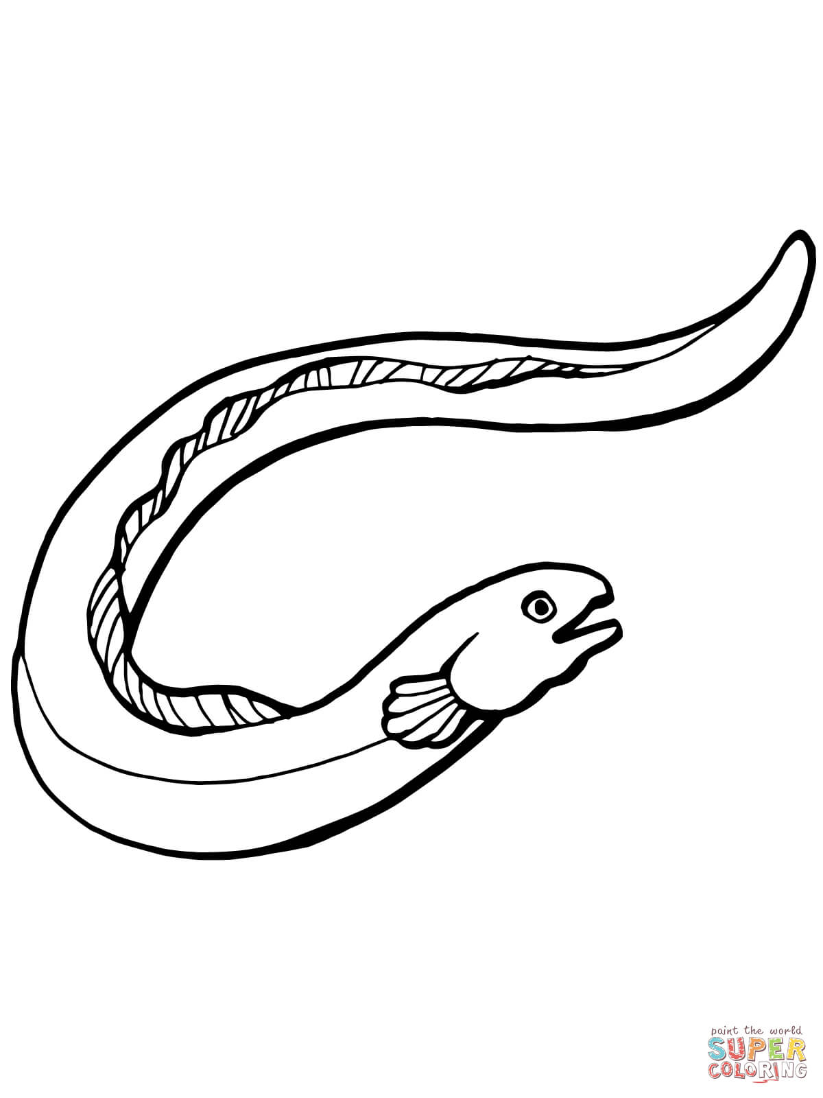 1200x1600 Eel Coloring Page