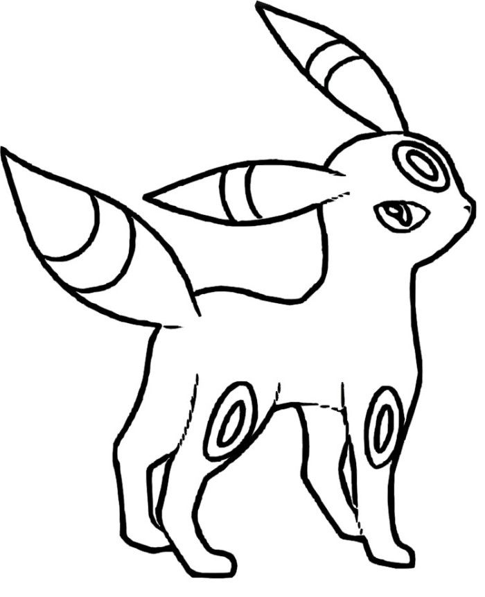 700x861 Pokemon Eevee Evolutions Umbreon Coloring Pages