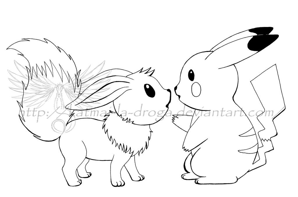 1024x680 Coloring Pages Pikachu