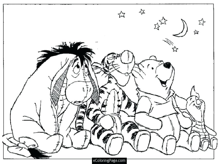 900x674 Baby Eeyore Coloring Pages The Pooh Piglet Moon And Stars