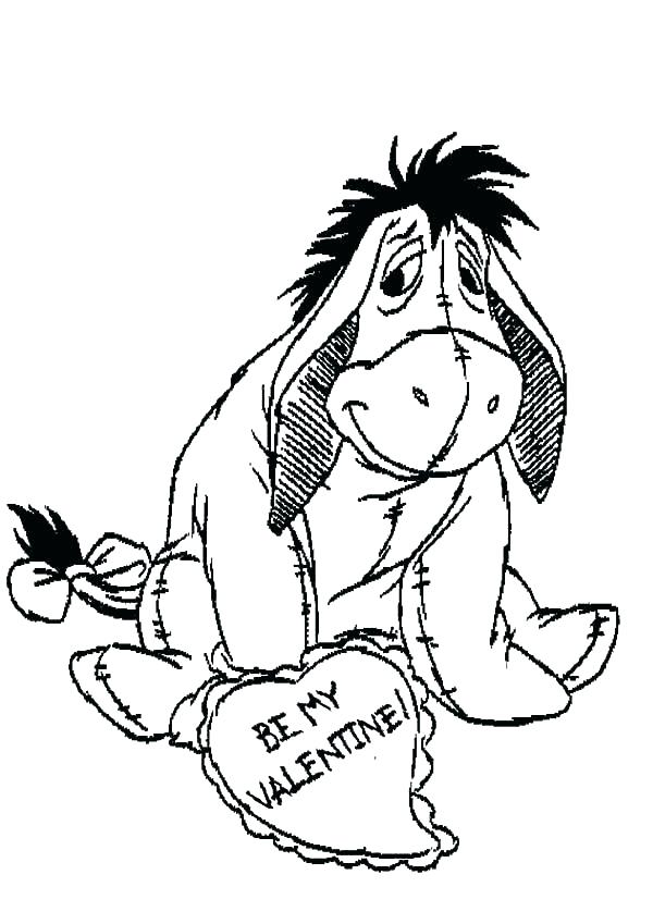 600x849 Eeyore Coloring Page Dazzling Coloring Pages Valentine And Piglet