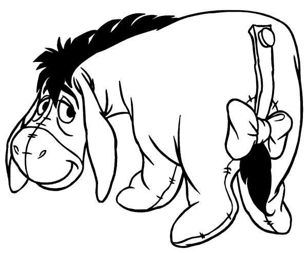 600x494 On Eeyore Coloring Pages
