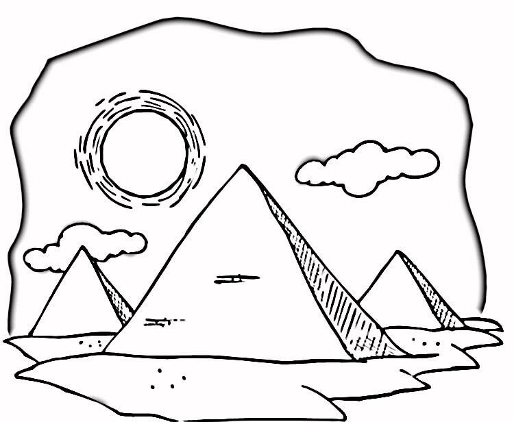 750x616 Hot Egyptian Desert Egypt Coloring Page