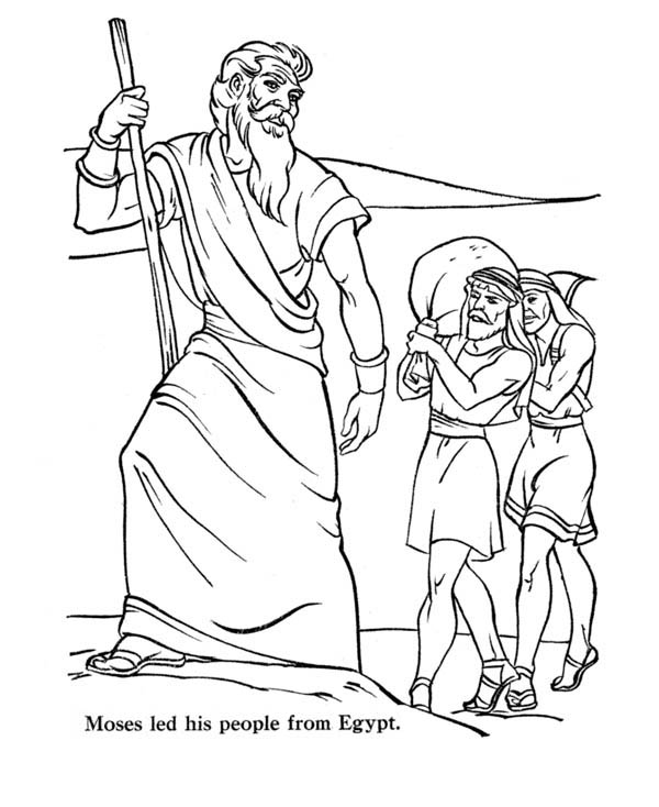 600x734 Moses Led His People From Egypt Coloring Page Color Luna