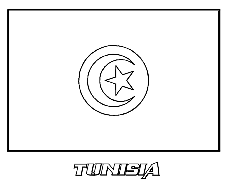 895x715 Tunisia Flag Coloring Page Amp Coloring Book