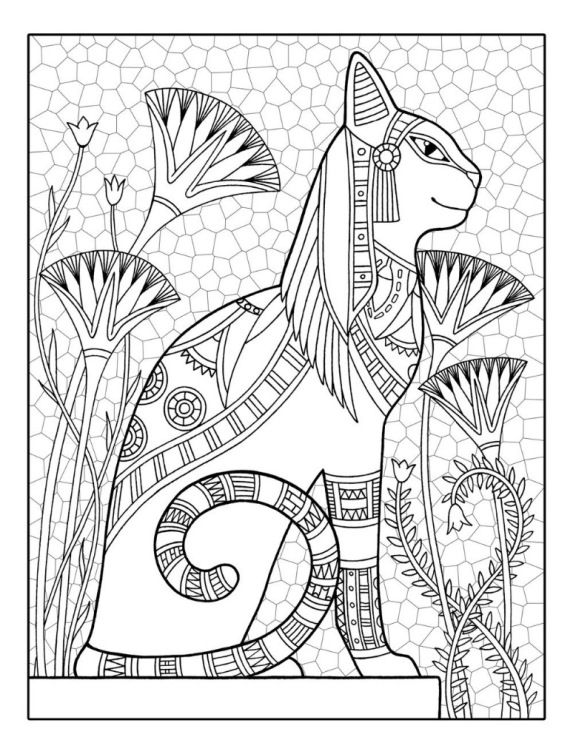 Egyptian Cat Coloring Pages