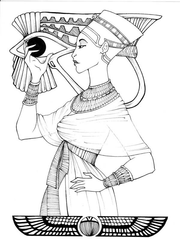600x812 Adult Coloring Pages Egyptian Princess Printable